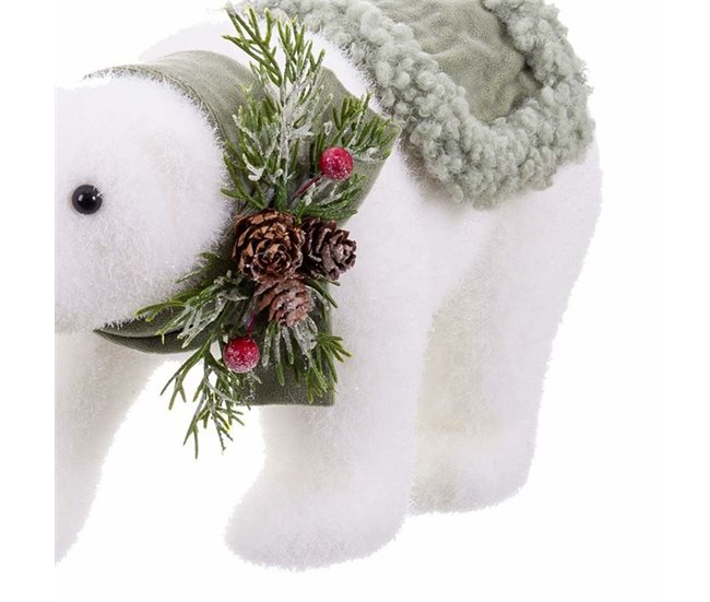 Conforama Adorno Navideño Blanco Multicolor Plástico Polyfoam Tejido Oso 13 X 32 X 15 Cm
