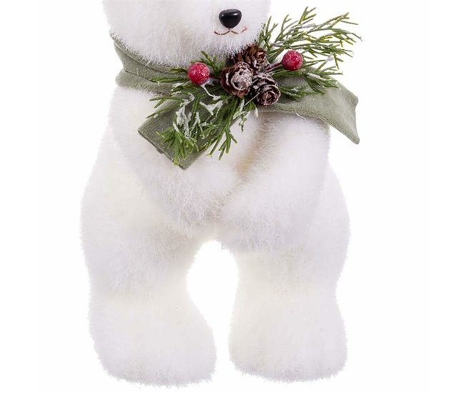 Conforama Adorno Navideño Blanco Multicolor Plástico Polyfoam Tejido Oso 13 X 15 X 30 Cm