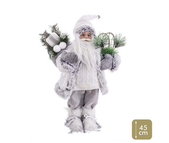 Conforama Adorno Navideño Blanco Plástico Poliresina Tejido 45 Cm