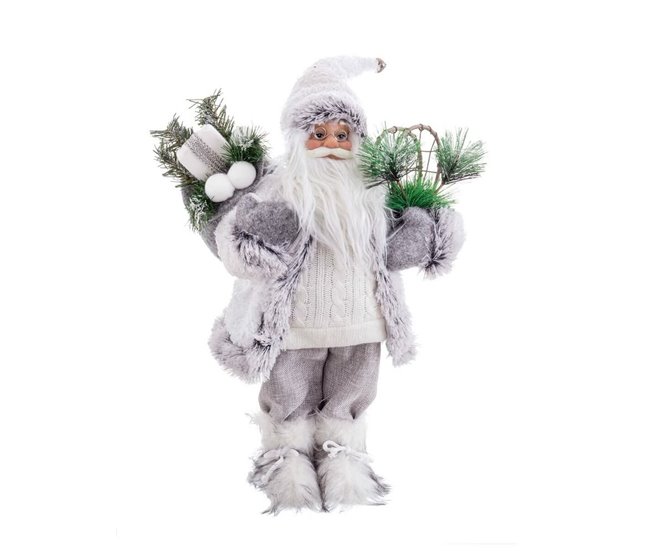 Conforama Adorno Navideño Blanco Plástico Poliresina Tejido 45 cm