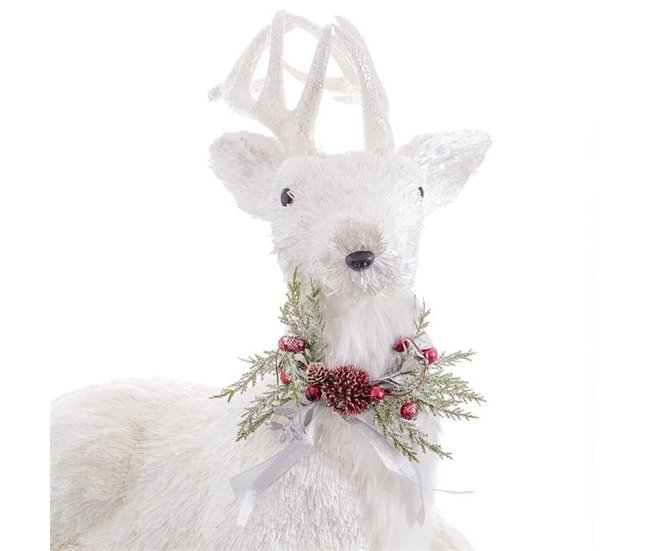 Conforama Adorno Navideño Blanco Polyfoam Ciervo 60 X 37 X 63 Cm
