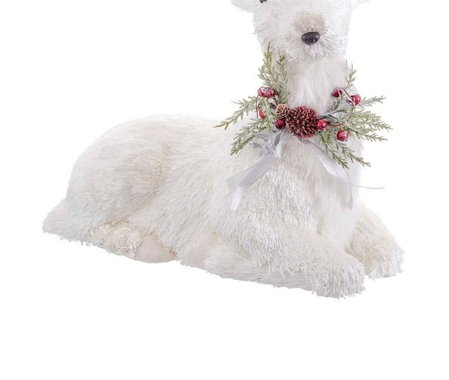 Conforama Adorno Navideño Blanco Polyfoam Ciervo 60 X 37 X 63 Cm
