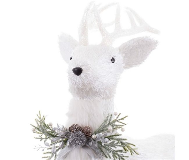 Conforama Adorno Navideño Blanco Polyfoam Ciervo 73 X 33 X 108 Cm