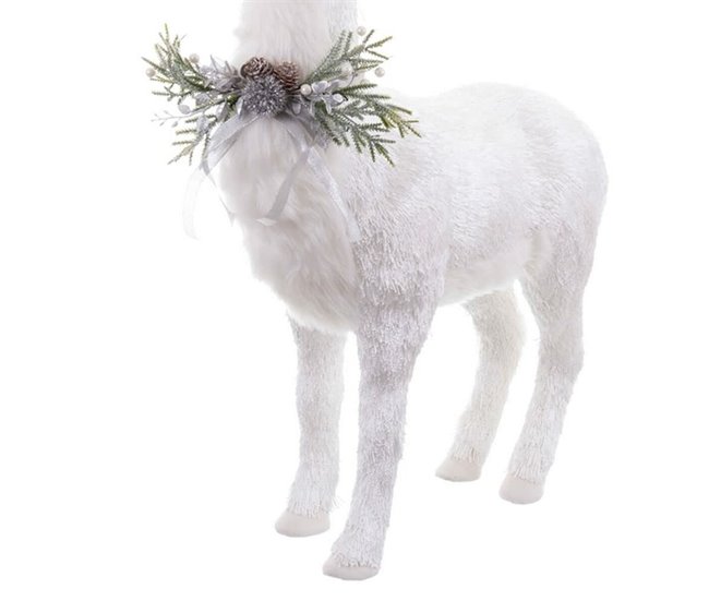 Conforama Adorno Navideño Blanco Polyfoam Ciervo 73 X 33 X 108 Cm