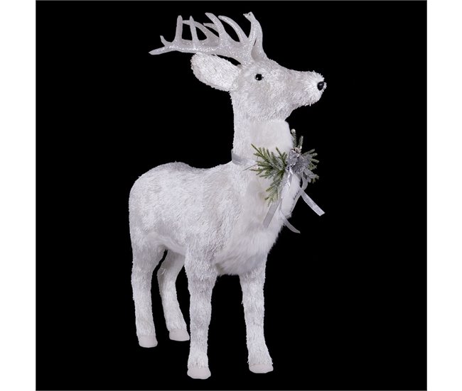 Conforama Adorno Navideño Blanco Polyfoam Ciervo 73 X 33 X 108 Cm