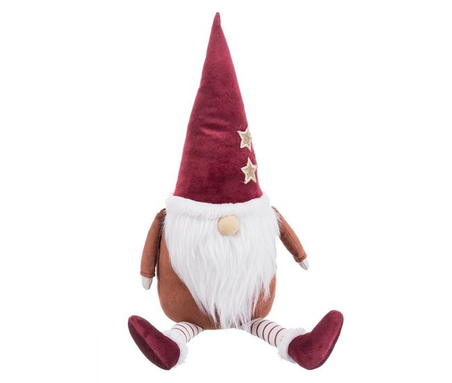 Conforama Adorno Navideño Blanco Rojo Arena Tejido Papá Noel 53 cm