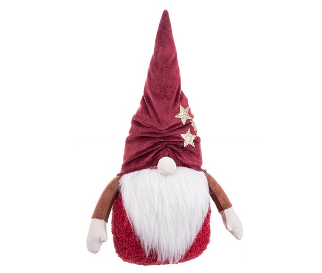Conforama Adorno Navideño Blanco Rojo Arena Tejido Papá Noel 35 cm