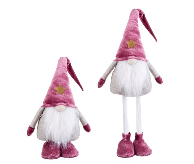 Conforama Adorno Navideño Blanco Rosa Metal Tejido 80 cm