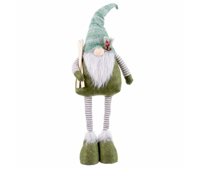 Conforama Adorno Navideño Blanco Verde Metal Tejido 24 X 12 X 82 Cm