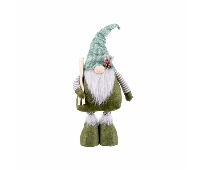 Conforama Adorno Navideño Blanco Verde Metal Tejido 24 X 12 X 82 Cm