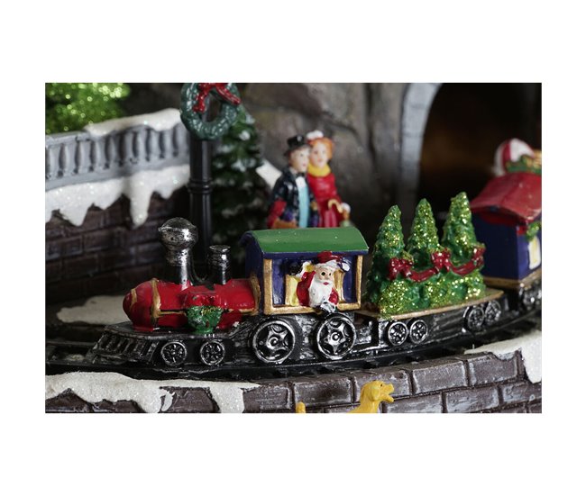 Conforama Adorno Navideño DKD Home Decor Ciudad Luz LED Resina PVC (47 X 36 X 34 Cm)