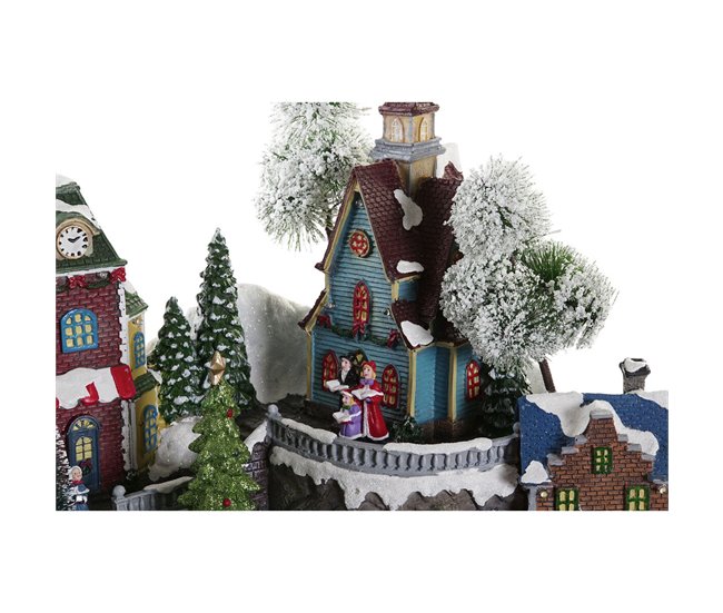 Conforama Adorno Navideño DKD Home Decor Ciudad Luz LED Resina PVC (47 X 36 X 34 Cm)