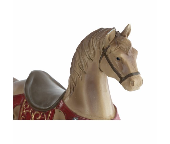 Conforama Adorno Navideño DKD Home Decor Marrón Rojo Resina Caballo 34 X 10 X 32 Cm (3 Unidades)