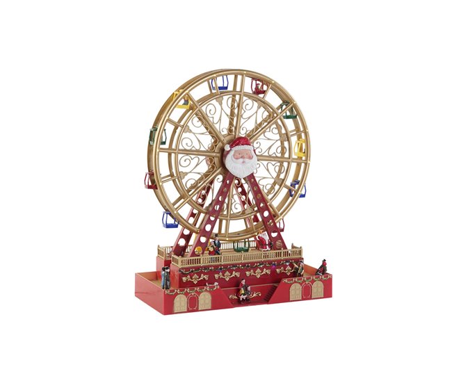 Conforama Adorno Navideño DKD Home Decor Noria Rojo Multicolor Resina Navidad 38 X 17 X 49 Cm