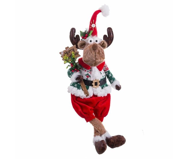 Conforama Adorno Navideño Multicolor Arena Tejido Reno 23 X 14 X 64 Cm