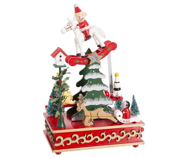 Conforama Adorno Navideño Multicolor Madera Balancín 12 x 17 x 26 cm