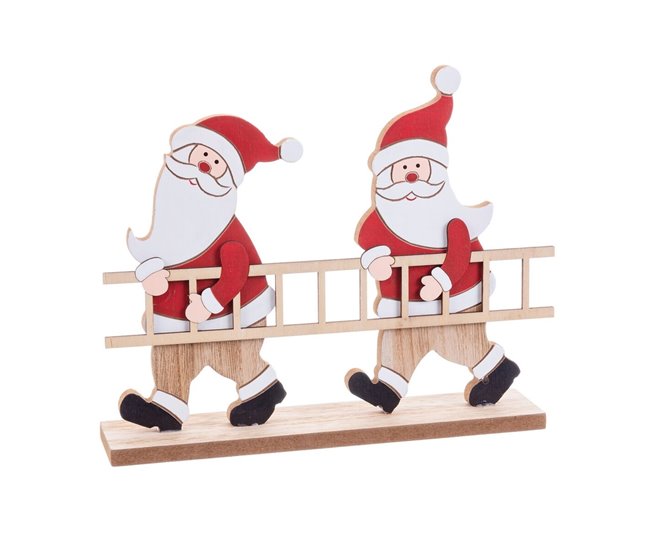 Conforama Adorno Navideño Multicolor Madera Papá Noel 14 5 x 5 x 19 cm