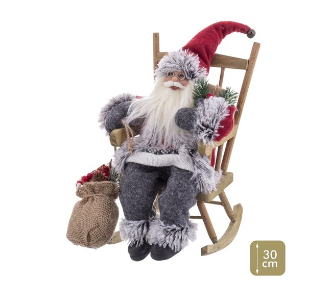 Conforama Adorno Navideño Multicolor Madera Plástico Poliresina Tejido 30 Cm