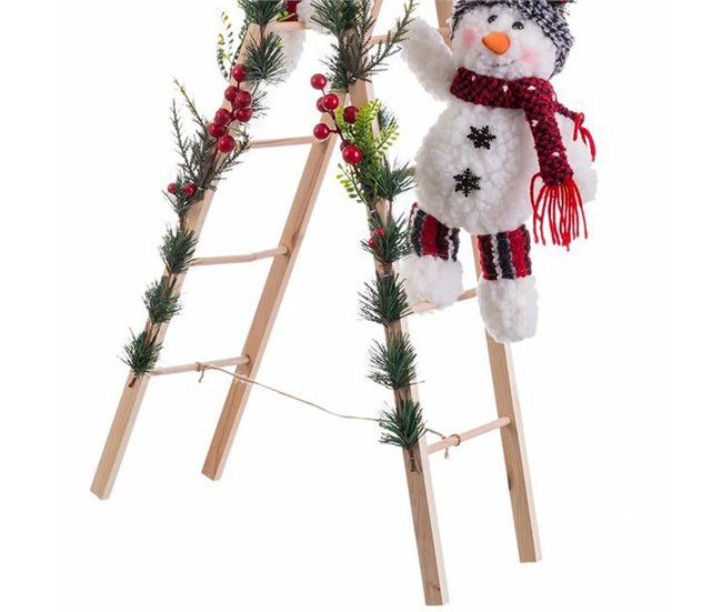 Conforama Adorno Navideño Multicolor Madera Tejido Muñeco De Nieve 30 X 15 X 76 Cm