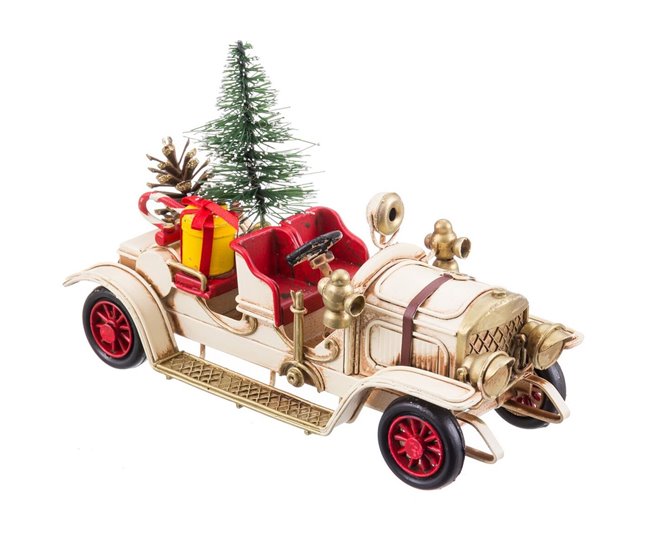 Conforama Adorno Navideño Multicolor Metal Coche 17 5 x 7 x 10 5 cm