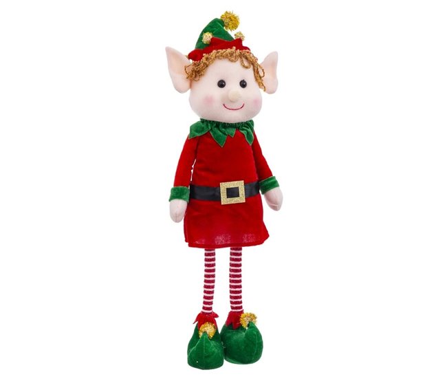 Conforama Adorno Navideño Multicolor Metal Foam Tejido Niño Elfo 70 cm