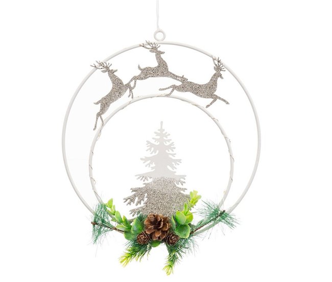 Conforama Adorno Navideño Multicolor Metal Plástico 17 5 x 0 5 x 24 cm