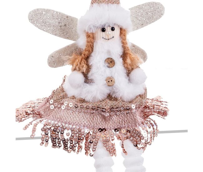 Conforama Adorno Navideño Multicolor Metal Polyfoam Tejido Ángel 16 X 7 X 36 Cm