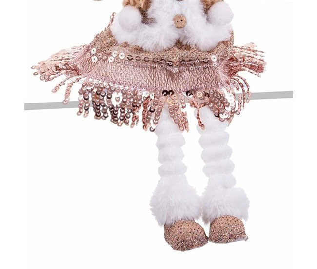 Conforama Adorno Navideño Multicolor Metal Polyfoam Tejido Ángel 16 X 7 X 36 Cm