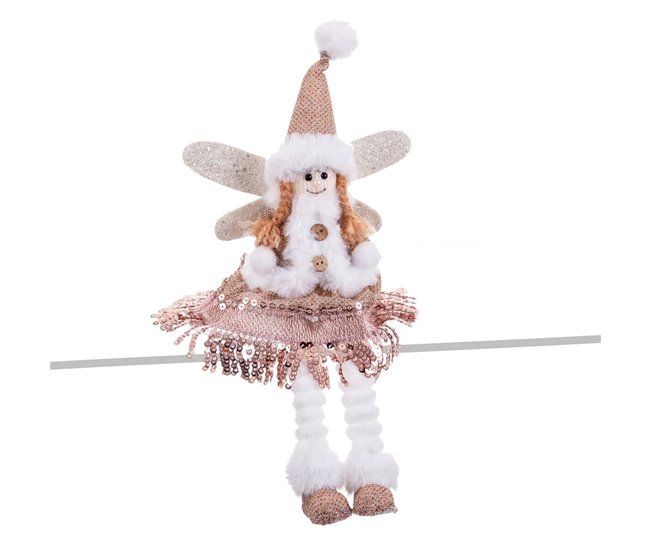 Conforama Adorno Navideño Multicolor Metal Polyfoam Tejido Ángel 16 x 7 x 36 cm