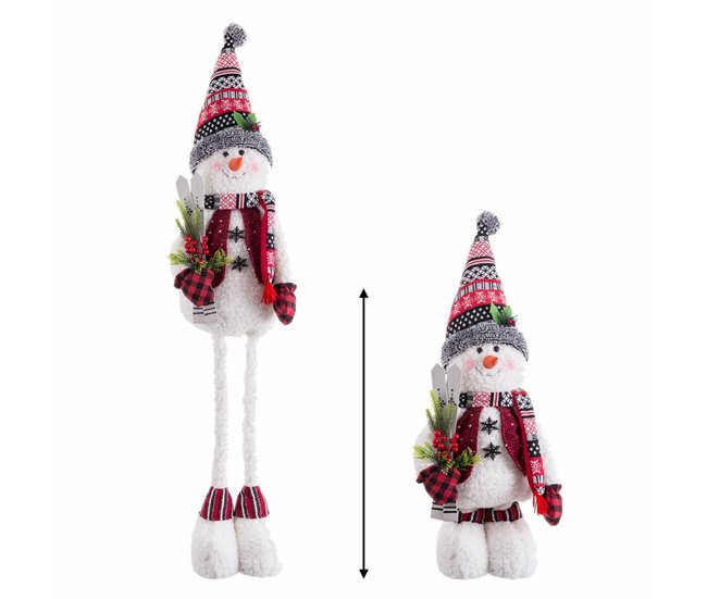 Conforama Adorno Navideño Multicolor Metal Tejido Muñeco De Nieve 38 X 25 X 142 Cm