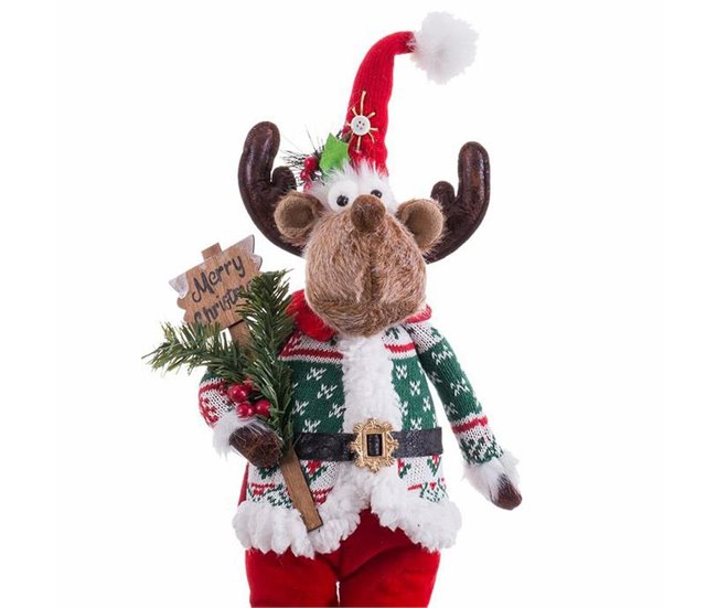 Conforama Adorno Navideño Multicolor Metal Tejido Reno 20 X 13 X 58 Cm