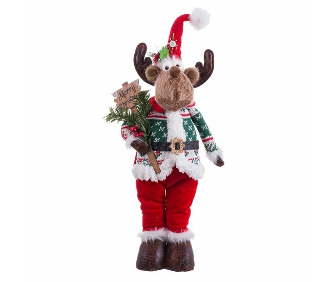 Conforama Adorno Navideño Multicolor Metal Tejido Reno 20 X 13 X 58 Cm