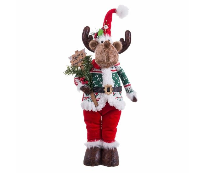 Conforama Adorno Navideño Multicolor Metal Tejido Reno 20 x 13 x 58 cm