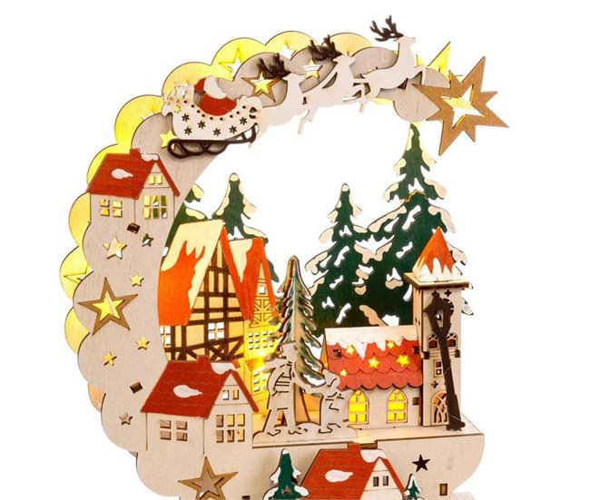 Conforama Adorno Navideño Multicolor Natural Madera 19 X 8 X 22 Cm