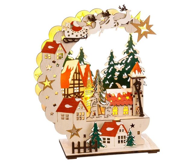 Conforama Adorno Navideño Multicolor Natural Madera 19 x 8 x 22 cm