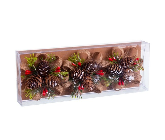 Conforama Adorno Navideño Multicolor Natural Plástico Fibra 10 5 X 4 X 20 Cm (3 Unidades)