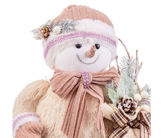 Conforama Adorno Navideño Multicolor Plástico Polyfoam Tejido Muñeco De Nieve 25 X 20 X 32 Cm