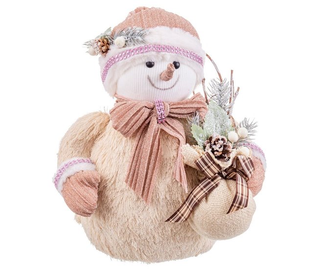 Conforama Adorno Navideño Multicolor Plástico Polyfoam Tejido Muñeco de Nieve 25 x 20 x 32 cm