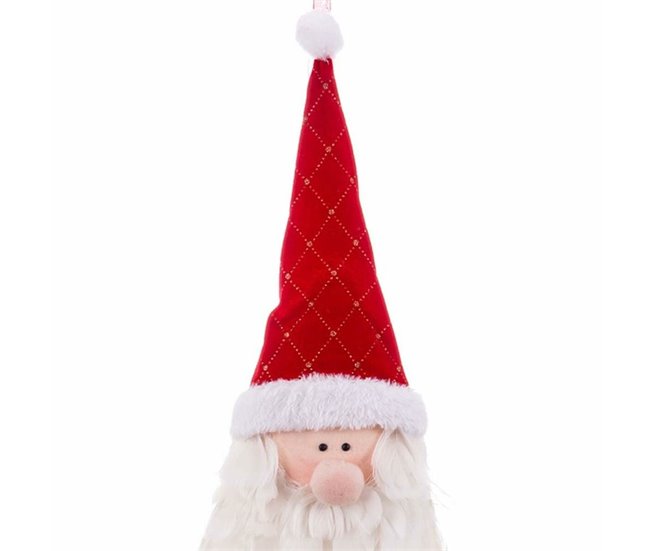 Conforama Adorno Navideño Multicolor Plumas Tejido Papá Noel 55 X 20 Cm