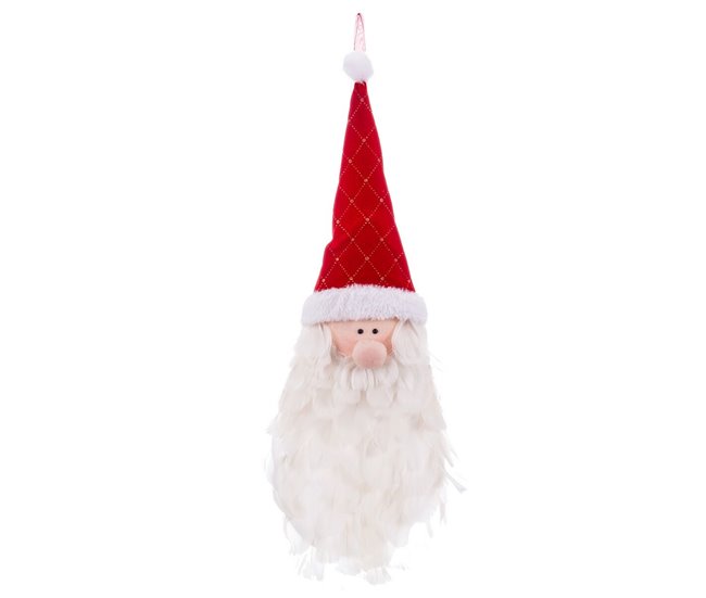 Conforama Adorno Navideño Multicolor Plumas Tejido Papá Noel 55 x 20 cm
