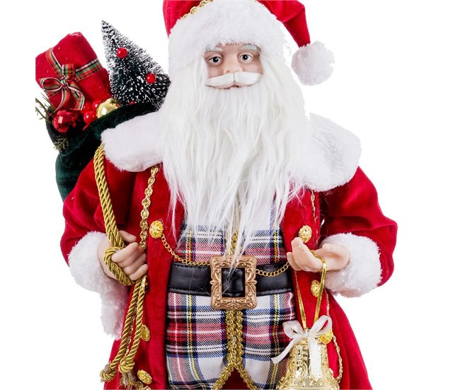Conforama Adorno Navideño Multicolor Poliresina Tejido Papá Noel 27 X 19 X 60 Cm