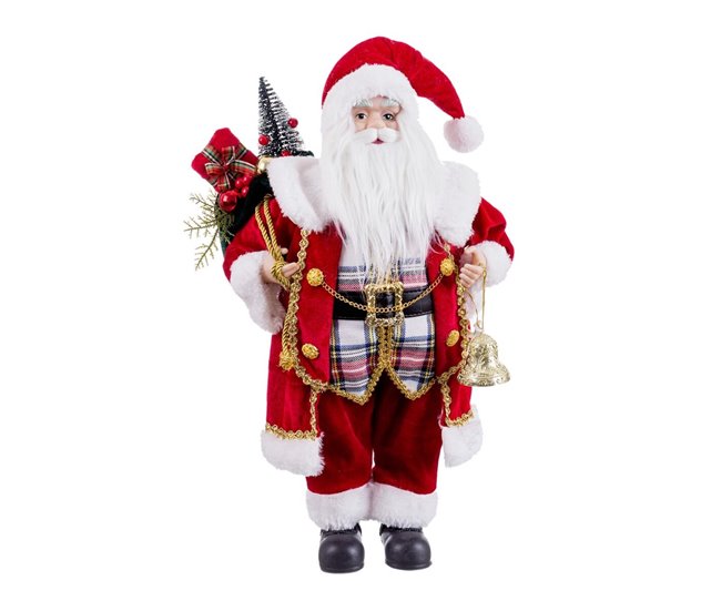 Conforama Adorno Navideño Multicolor Poliresina Tejido Papá Noel 22 x 17 x 45 cm