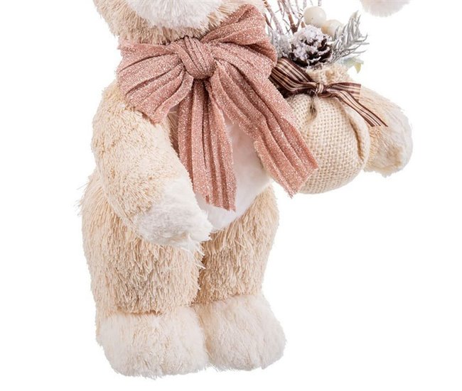 Conforama Adorno Navideño Oso Multicolor Plástico Polyfoam Tejido Flores 17 X 18 X 28 Cm