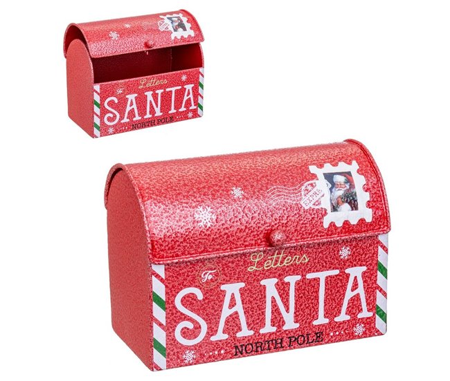 Conforama Adorno Navideño Rojo Metal Buzón 15 X 8 5 X 10 5 Cm