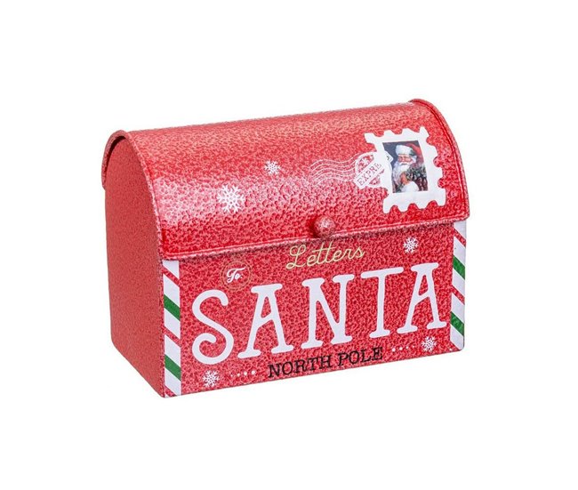 Conforama Adorno Navideño Rojo Metal Buzón 15 x 8 5 x 10 5 cm