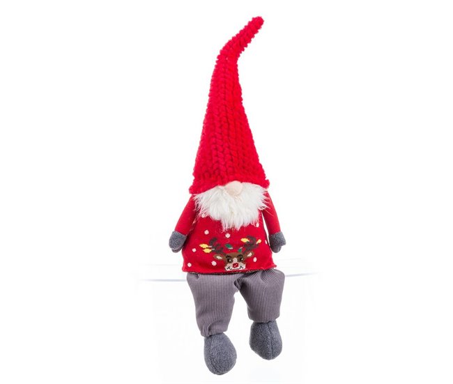 Conforama Adorno Navideño Rojo Multicolor Arena Tejido 19 x 11 x 63 cm
