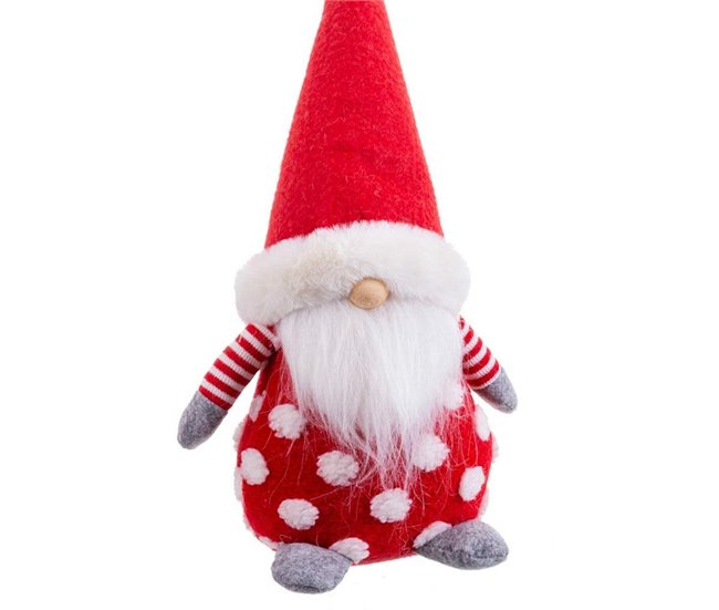 Conforama Adorno Navideño Rojo Multicolor Madera Arena Tejido 35 Cm