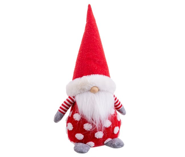 Conforama Adorno Navideño Rojo Multicolor Madera Arena Tejido 35 cm