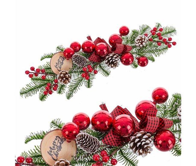 Conforama Adorno Navideño Rojo Multicolor Plástico Piñas 50 Cm