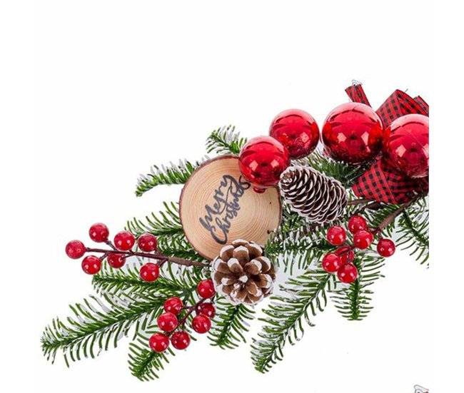 Conforama Adorno Navideño Rojo Multicolor Plástico Piñas 50 Cm